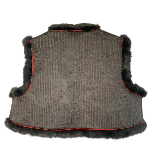 Handmade Vest Reversible M Embroidered Fur Trim Quilted RHH10571 BOHO Open Crop - Picture 9 of 11